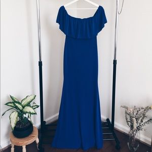Cobalt Blue Off The Shoulder Maxi